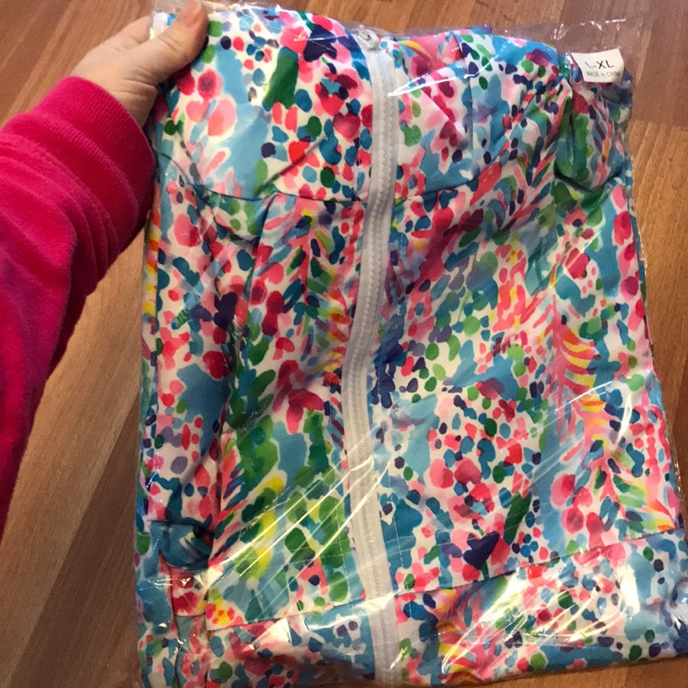 Floral printed rain jacket